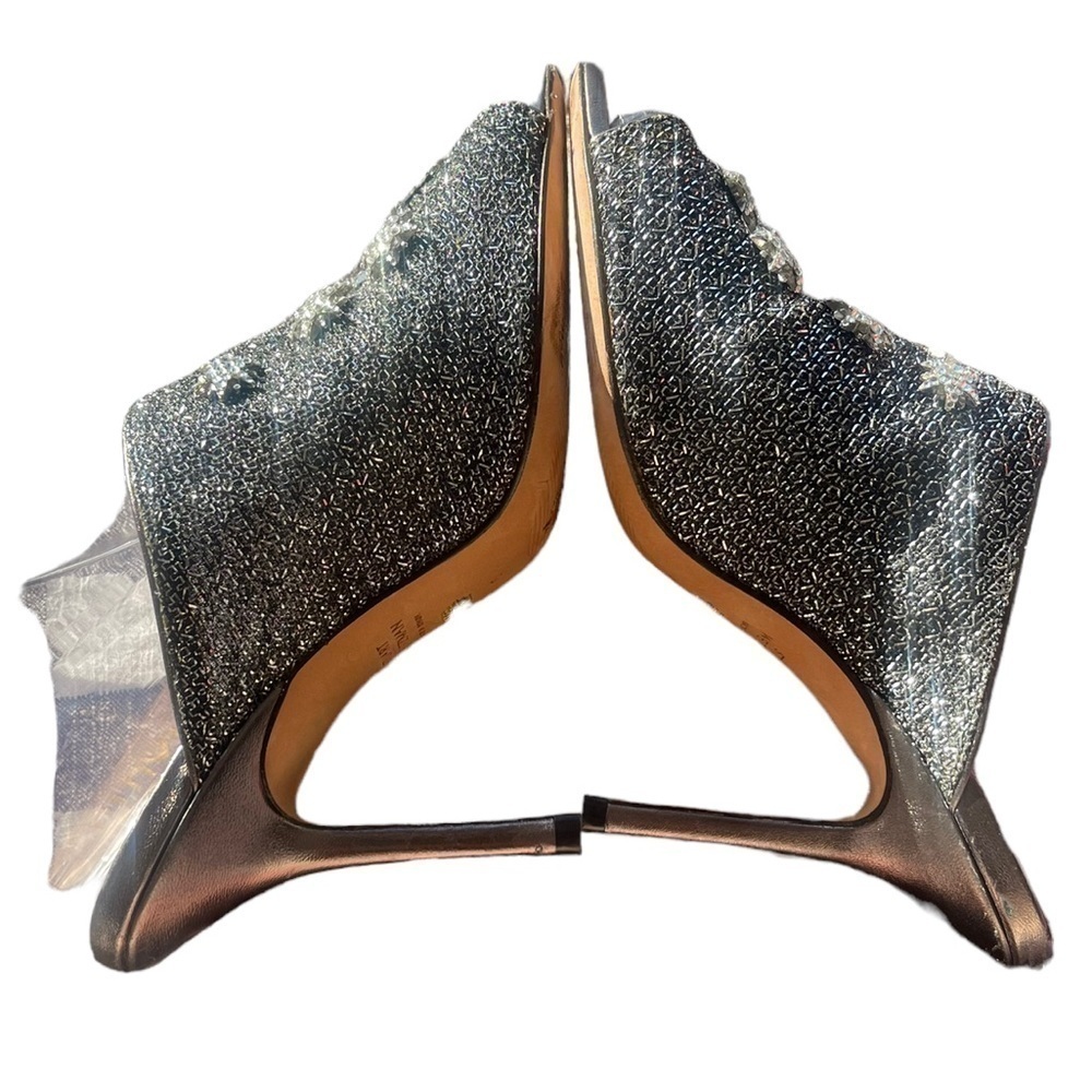 Stuart Weitzman silver slip on heels, starz, RARE style, size 6 whimsical - Picture 7 of 12